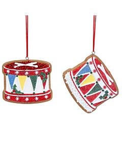 Gisela Graham Multi-Colour Gingerbread Drum Decoration